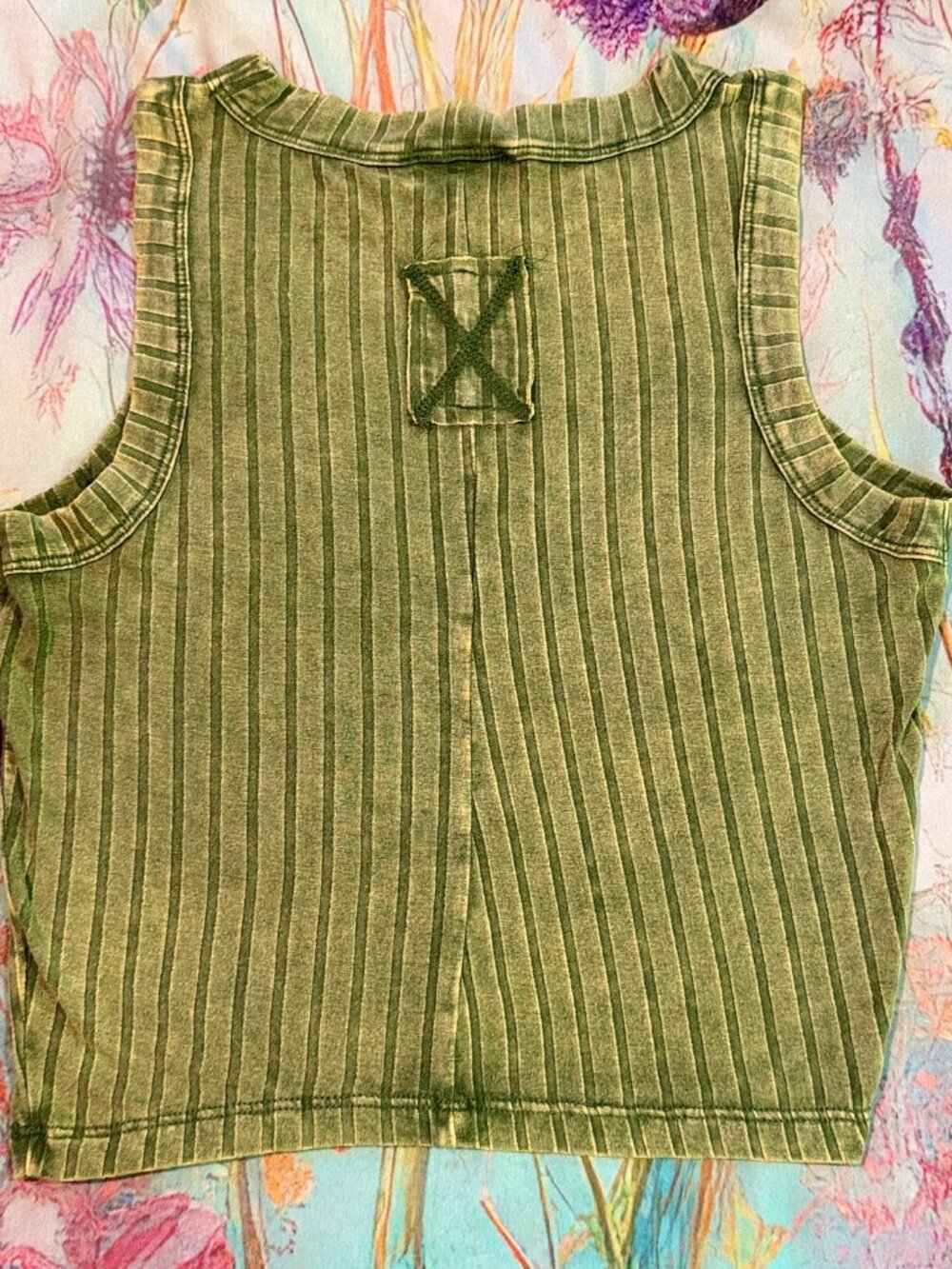 🫒💚 Zenana Ribbed Cropped Tank Top Olive Green Size M - Picture 5 of 8